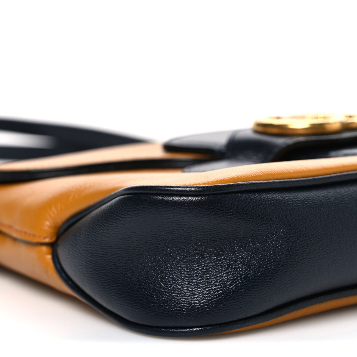 New Sakai Calfskin Lux Small Dahlia Messenger Shoulder Bag Yellow Black