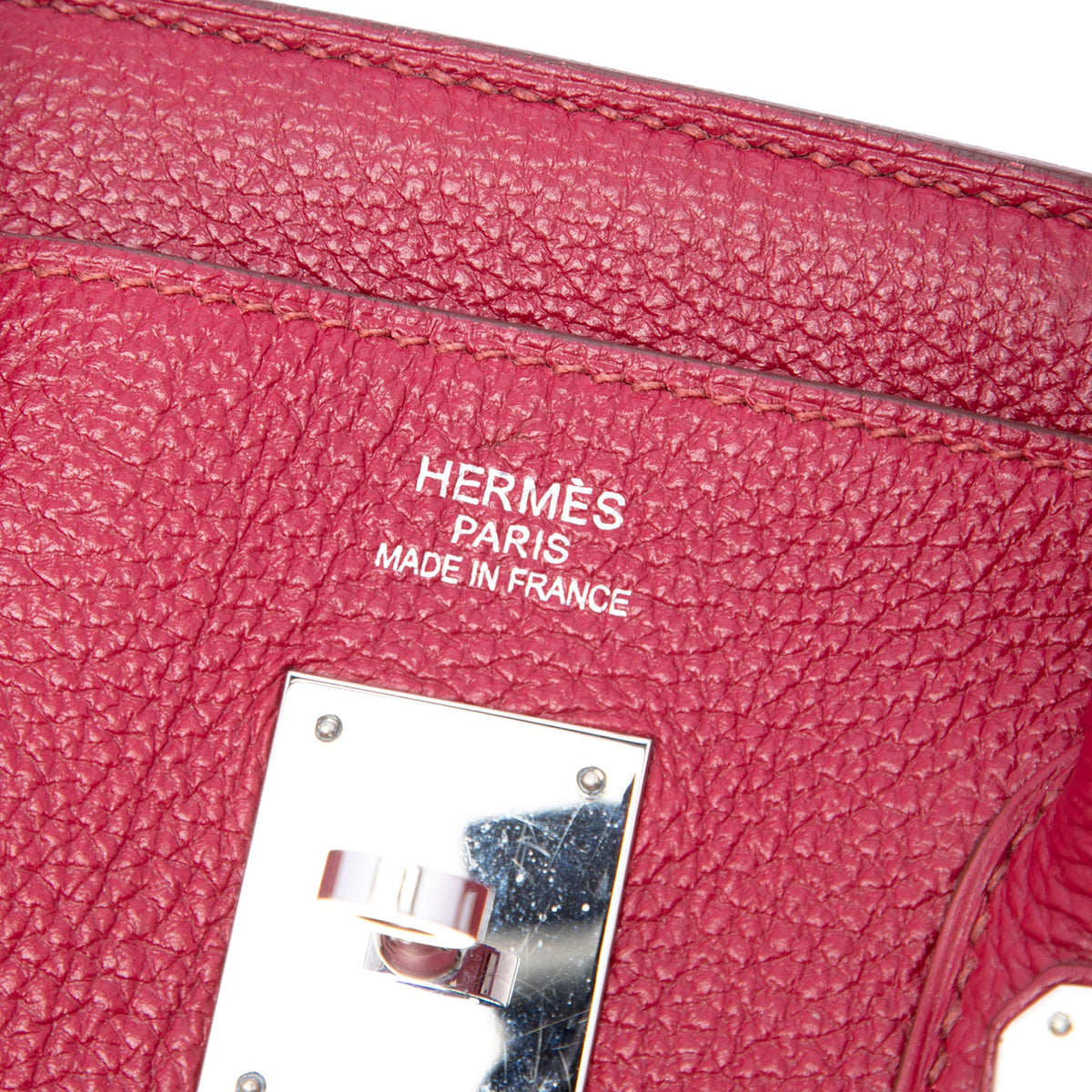 Birkin Handbag Red Togo with Palladium Hardware 35