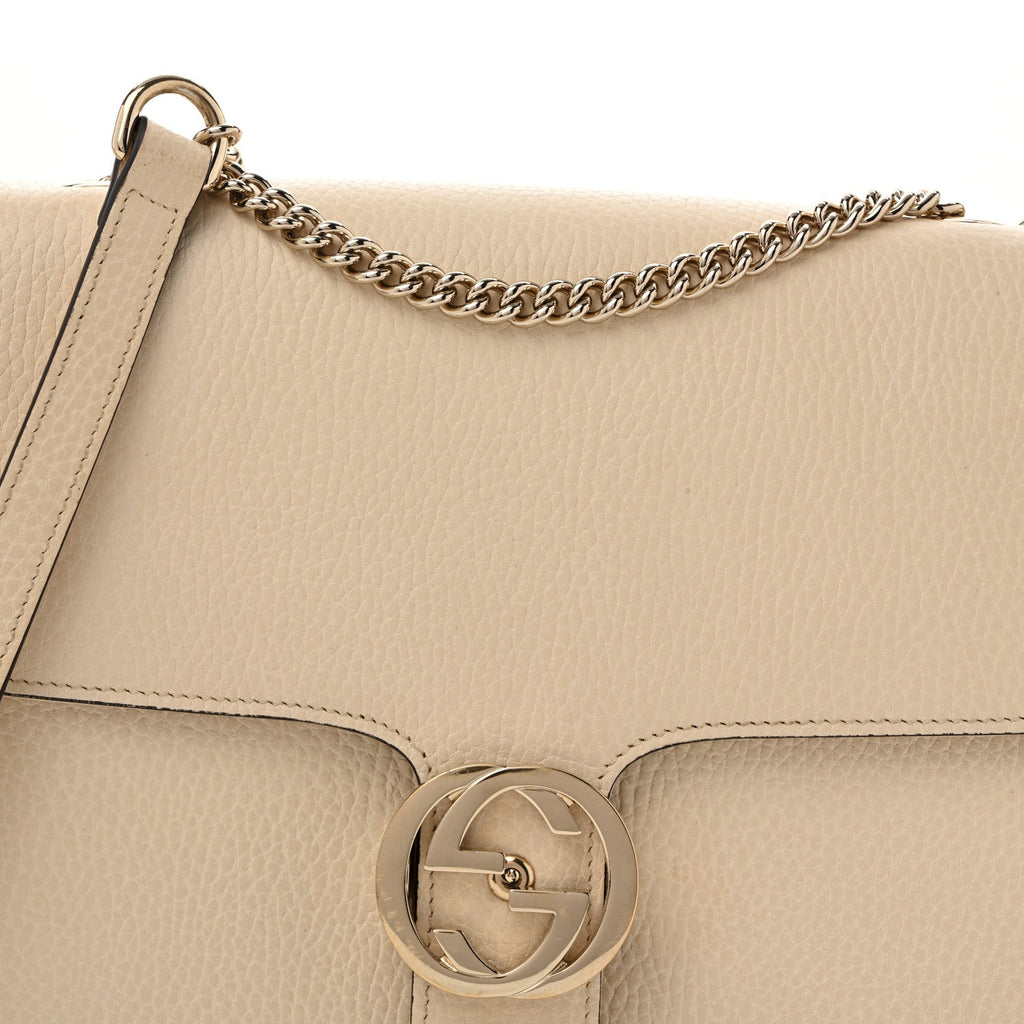 Dollar Calfskin Interlocking G Shoulder Bag Ivoire
