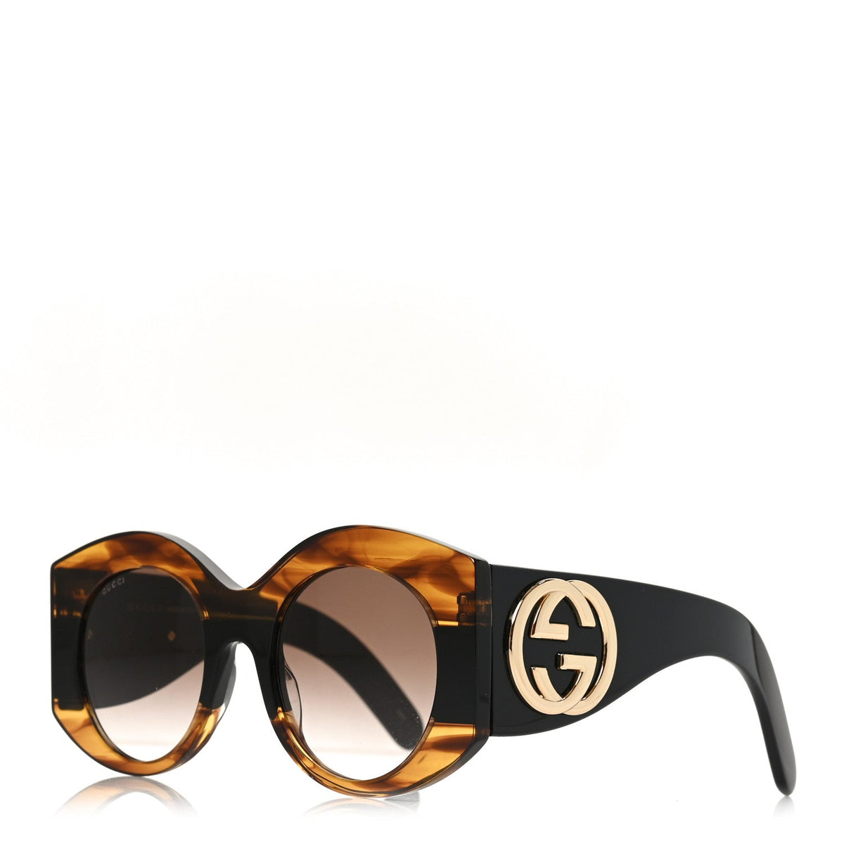 Acetate Round Frame Sunglasses GG0177S Brown