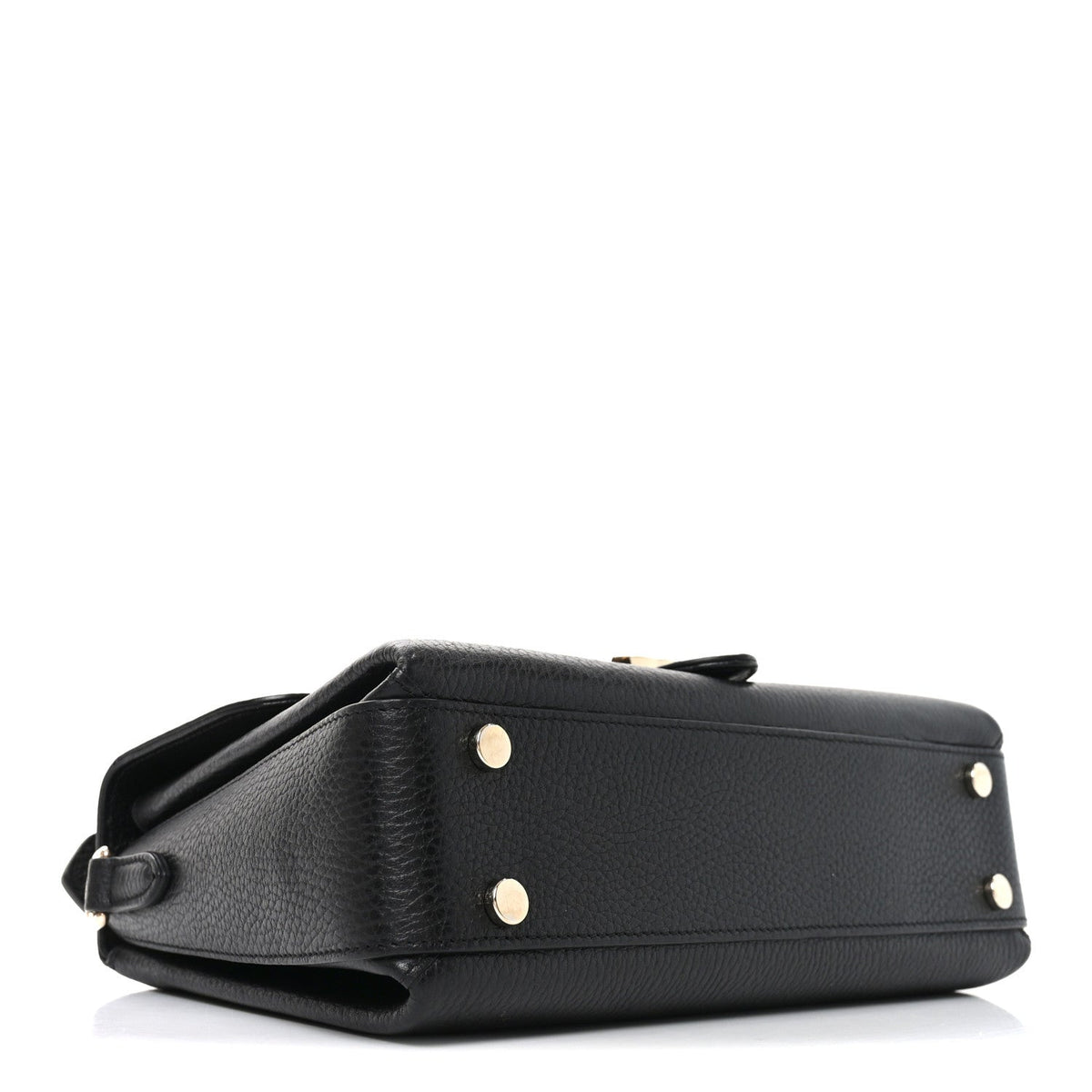 Dollar Calfskin Interlocking G Top Handle Shoulder Bag Black