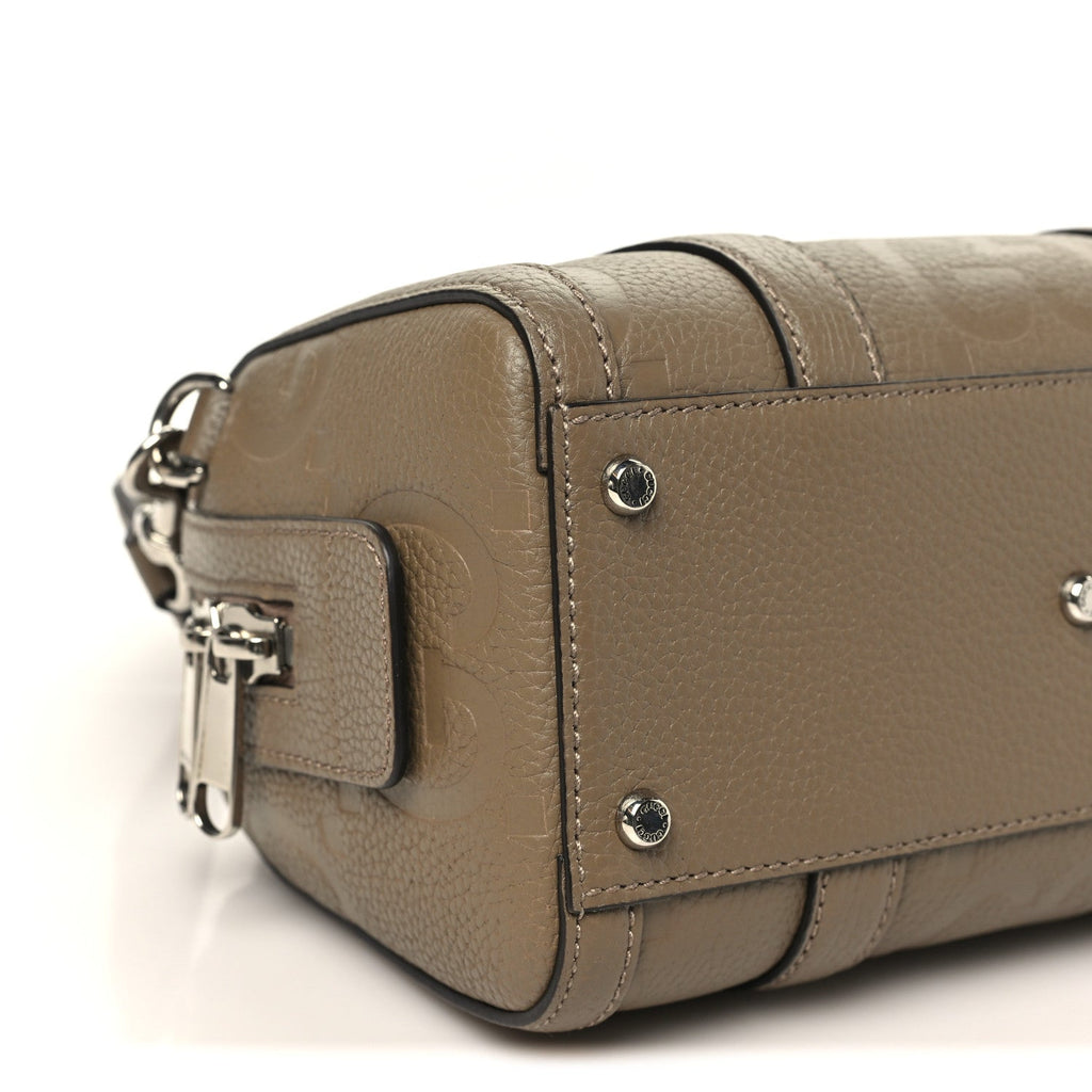 Piuma Calfskin Jumbo GG Embossed Mini Duffle Bag Good Taupe