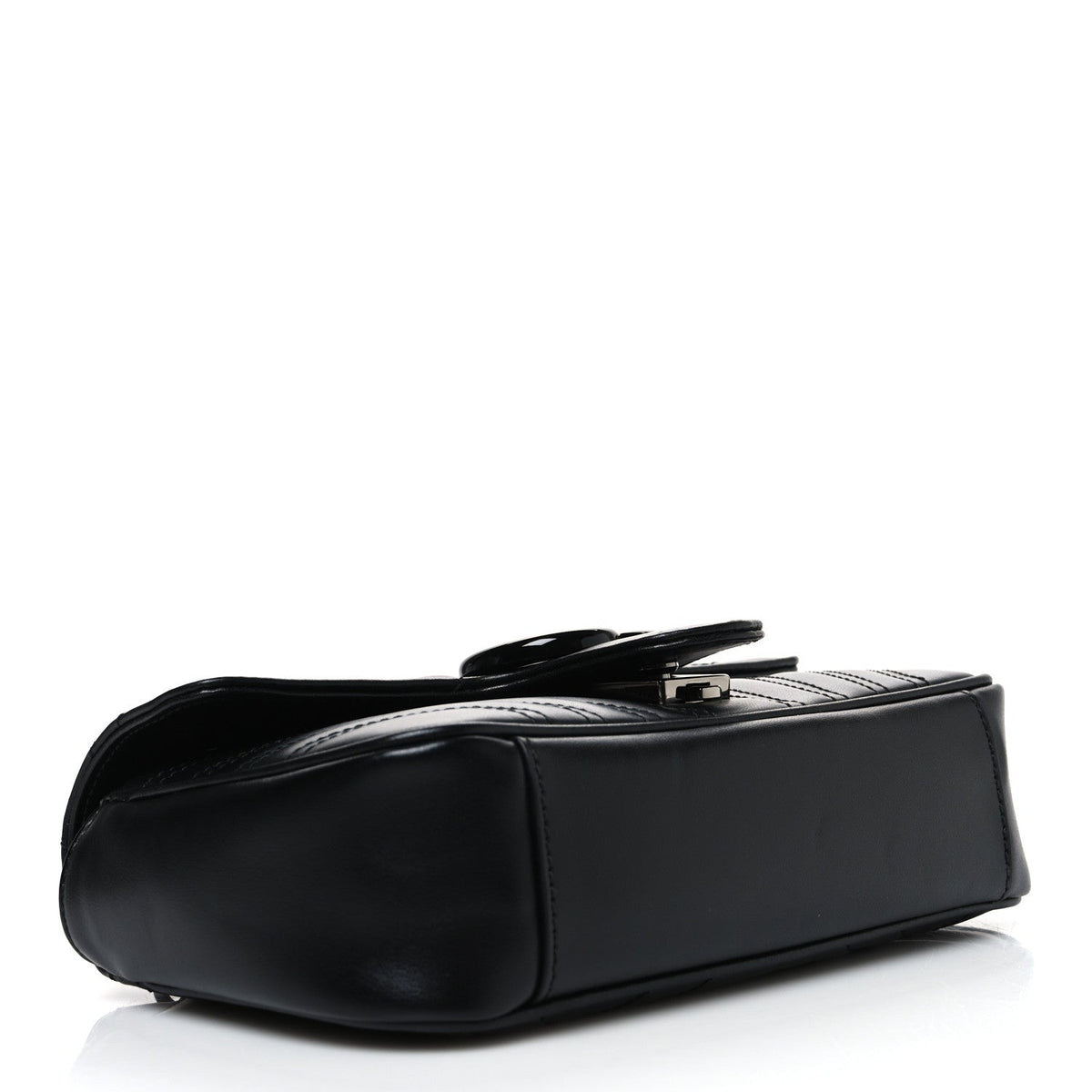 Calfskin Matelasse Monochrome Mini GG Marmont Shoulder Bag Black