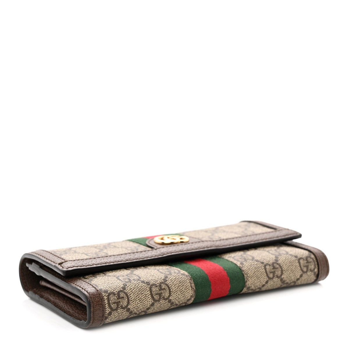 GG Supreme Monogram Web Ophidia Continental Wallet Brown