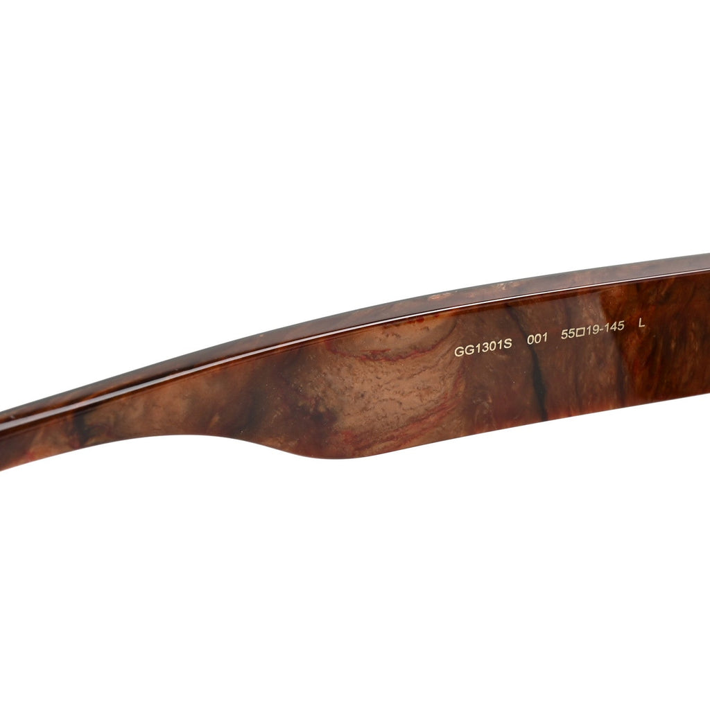 Acetate Rectangle Frame Web Sunglasses GG1301S Brown