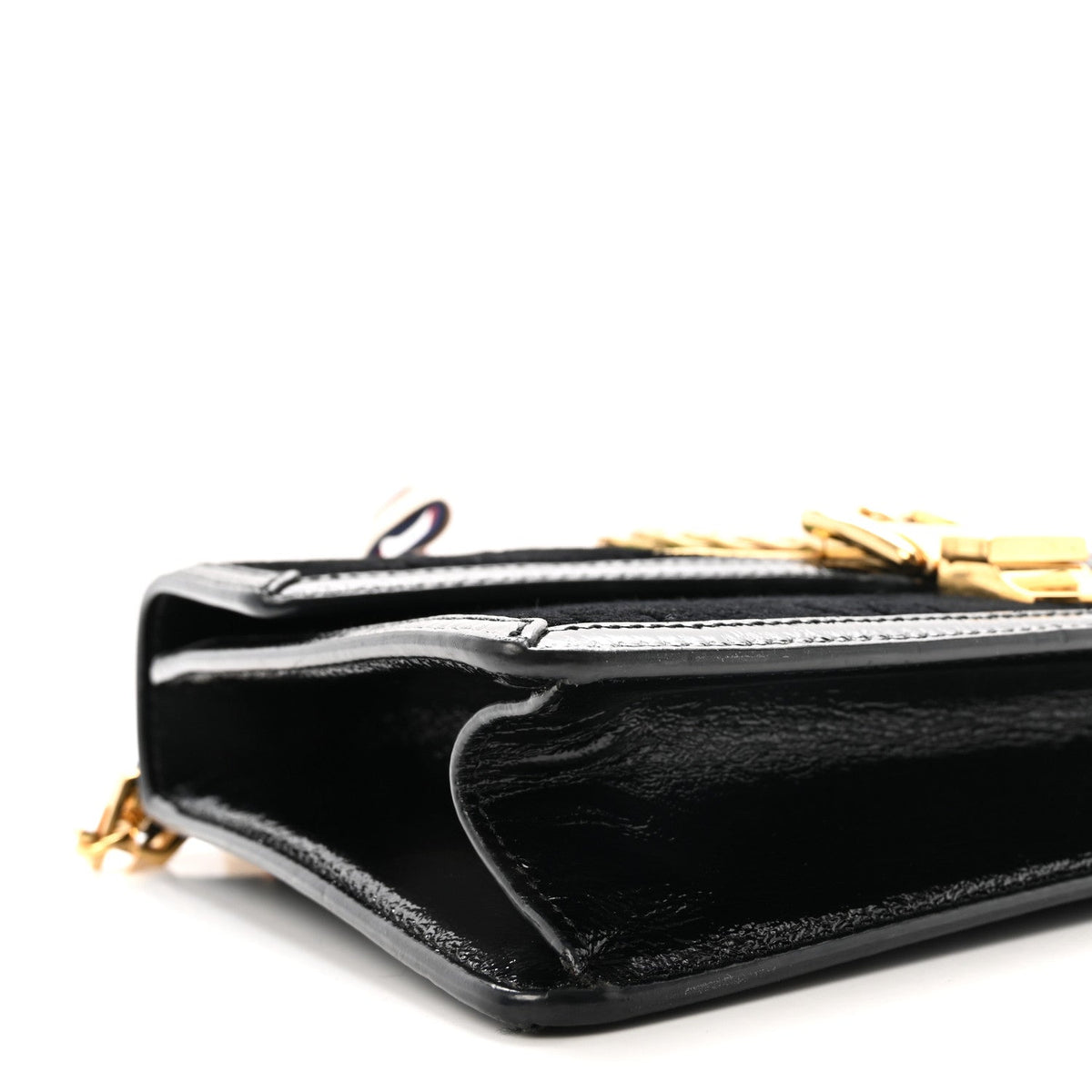 Velvet GG Monogram Small Sylvie Top Handle Bag Black