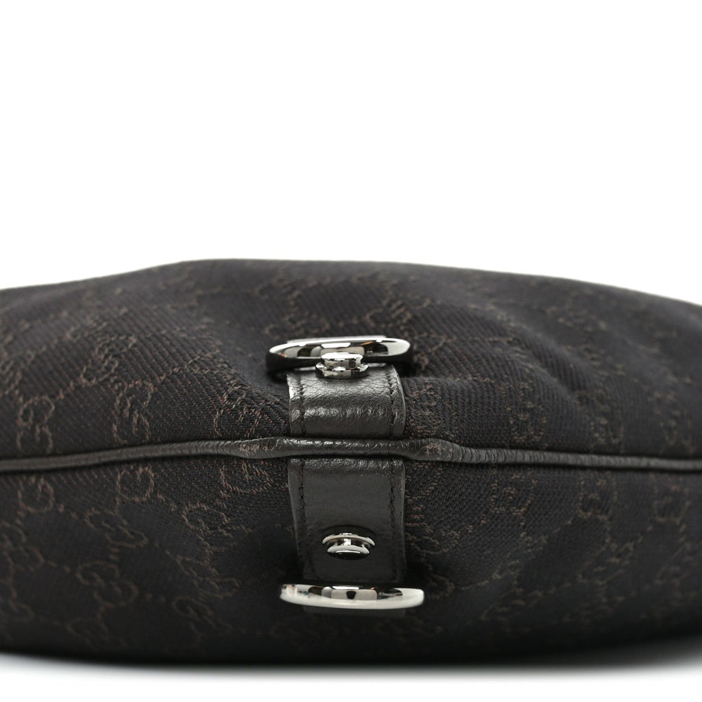 Denim Monogram Abbey Messenger Bag Dark Brown