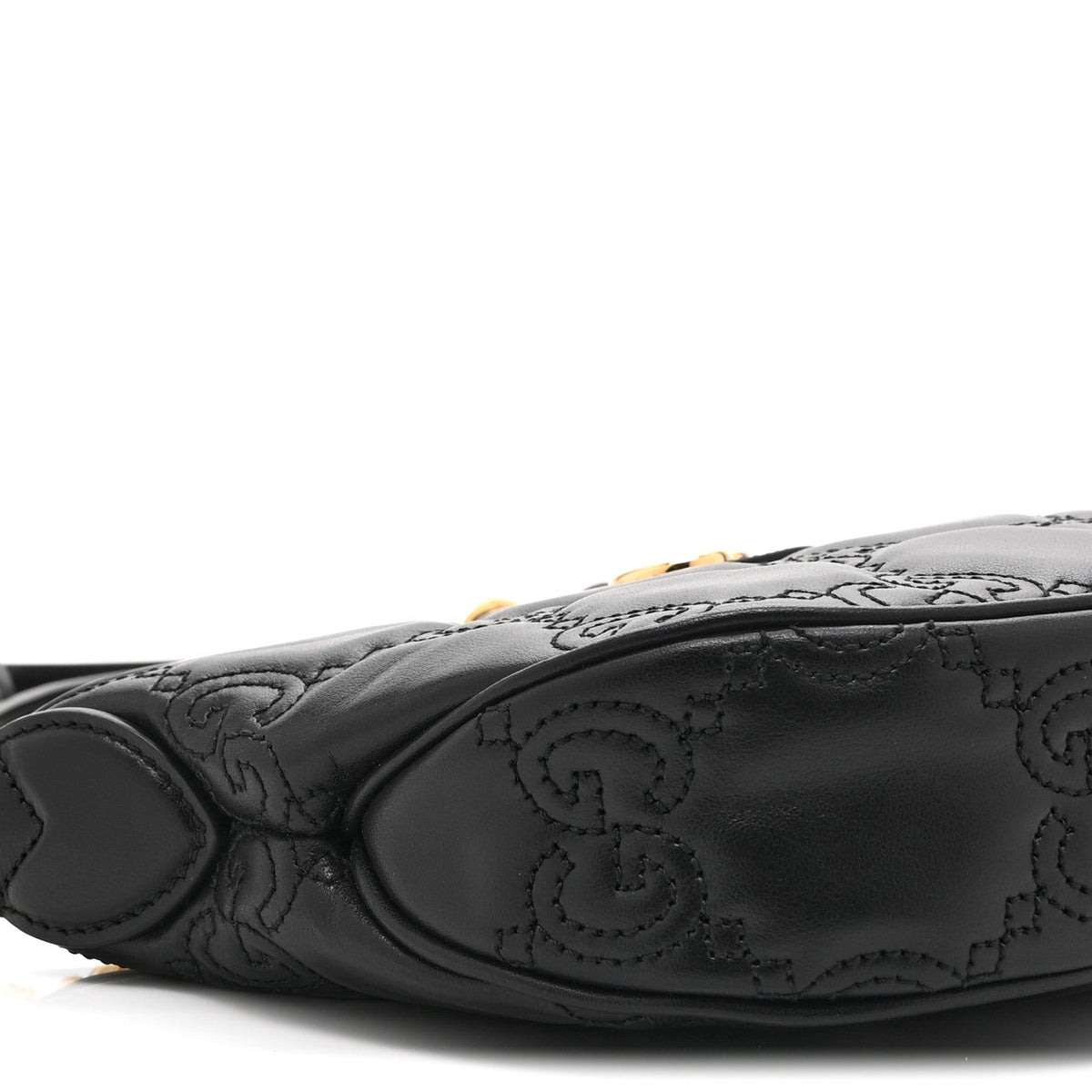 Calfskin GG Matelasse Mini Hobo Shoulder Bag Black