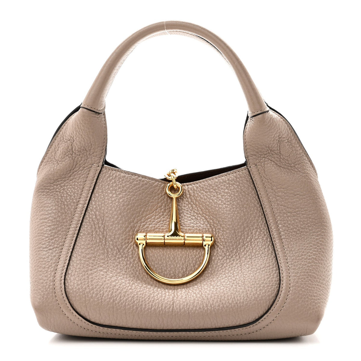 Grained Calfskin Softbit Medium Shoulder Bag Taupe Taupe