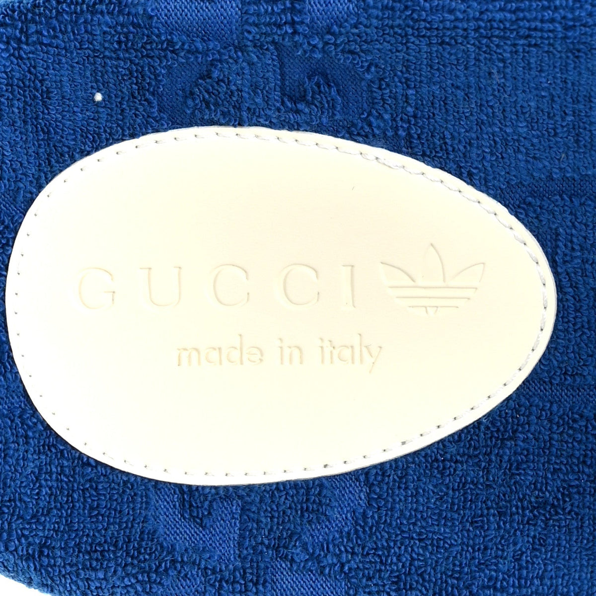 X ADIDAS Terry Cloth GG Monogram Mens Platform Sandals 11 Oriental Blue Mystic White