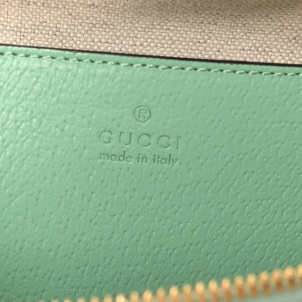 Monogram Jumbo GG Textured Dollar Calfskin Small Ophidia Dome Shoulder Bag Beige Pepperlight Mint