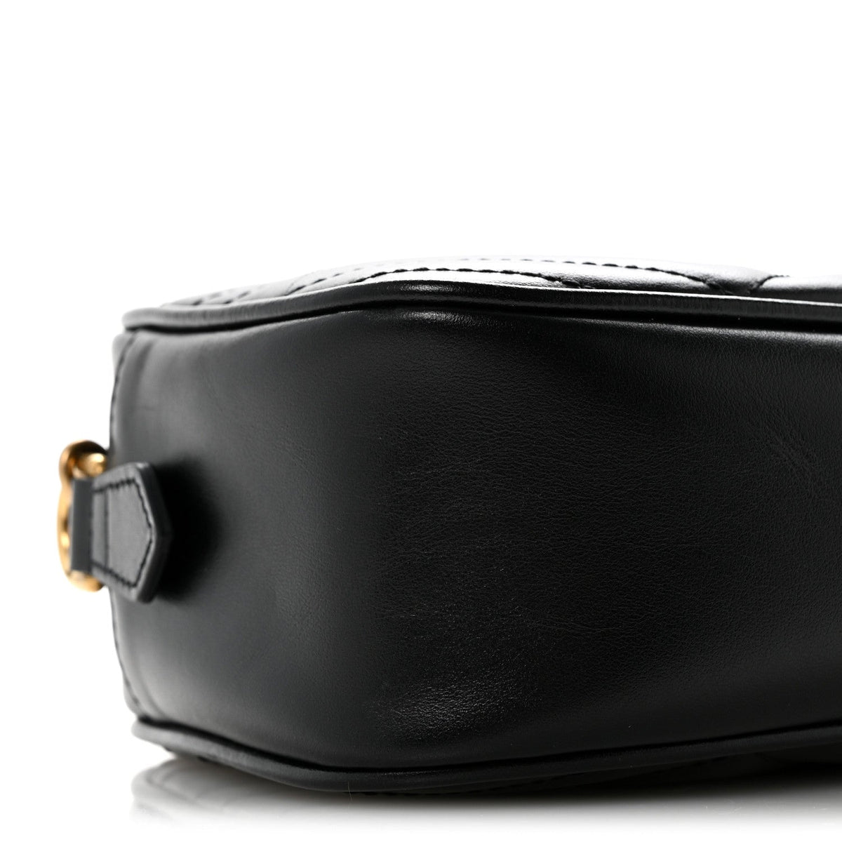 Calfskin Matelasse Small GG Marmont Chain Shoulder Bag Black