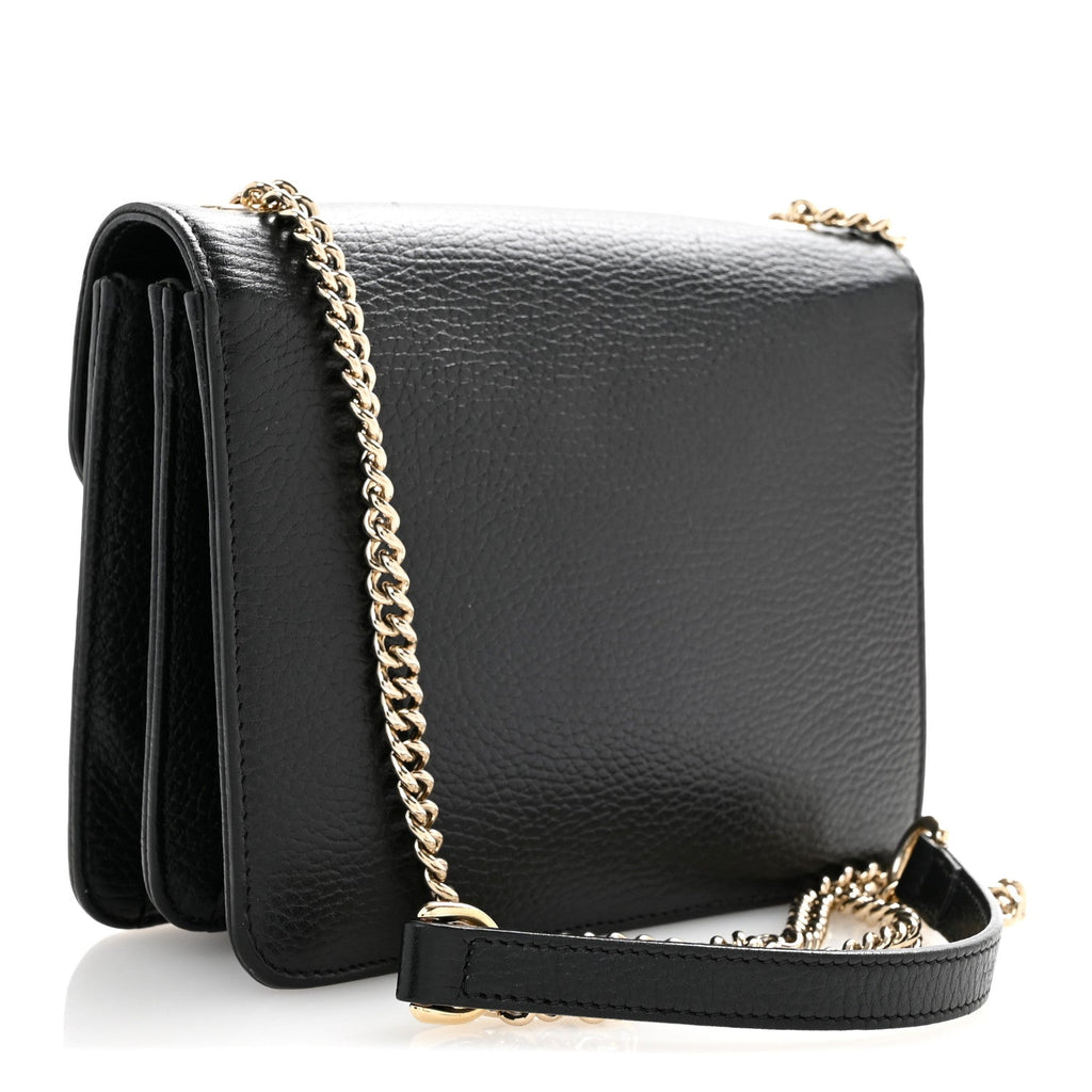 Dollar Calfskin Small Interlocking G Shoulder Bag Black
