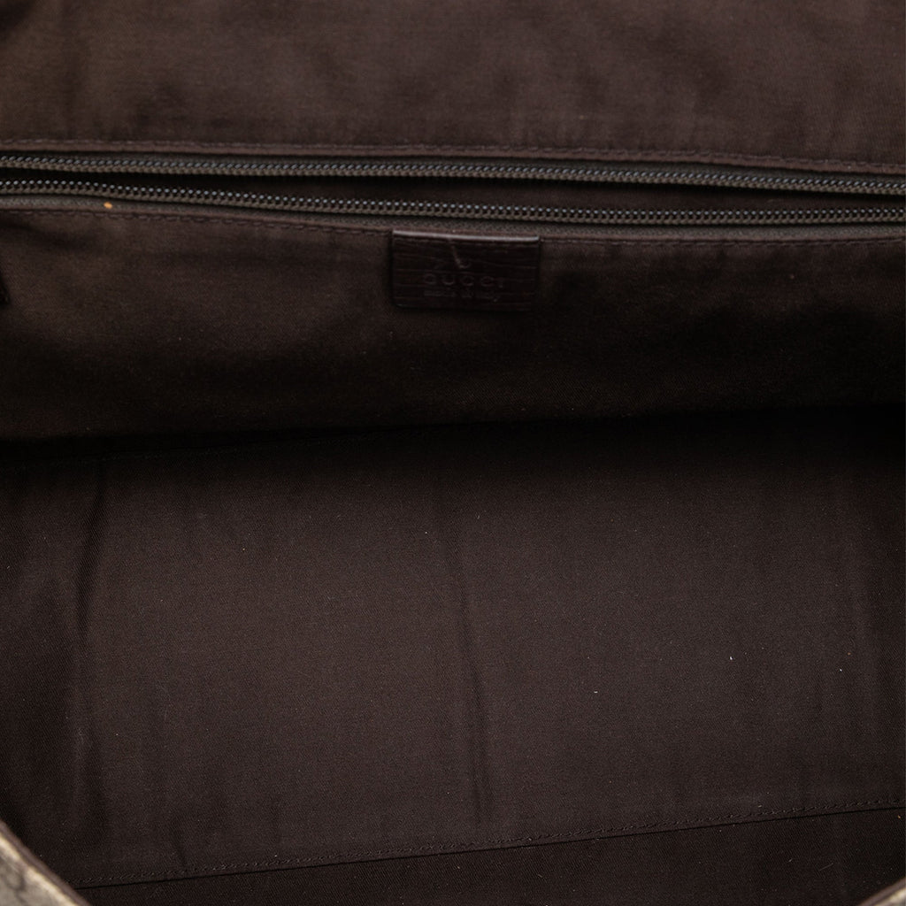 Double Buckle Messenger Bag GG Coated Canvas Large