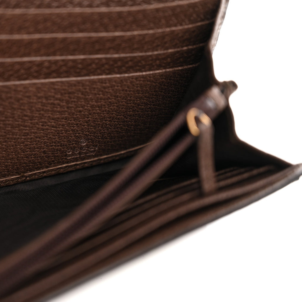 GG Supreme Monogram Web Ophidia Continental Wallet Brown