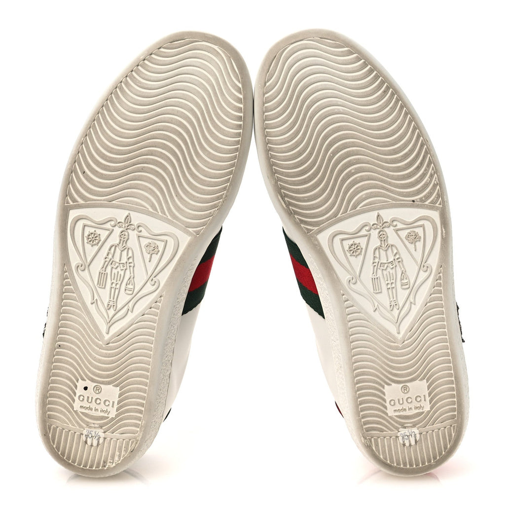 Calfskin Web Studded Womens Arrow Ace Sneakers 35.5 White