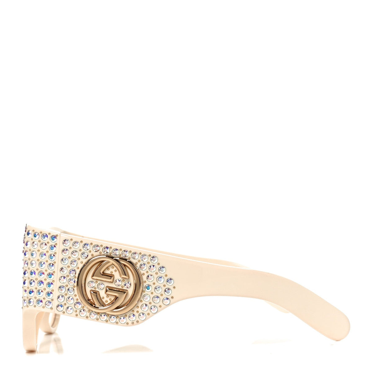 Acetate Crystal Oversize Hollywood Forever Sunglasses GG0144S Ivory