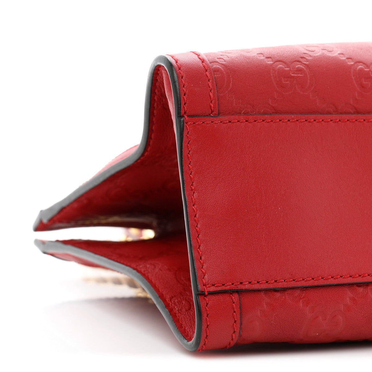 Guccissima Small Padlock Tote Red