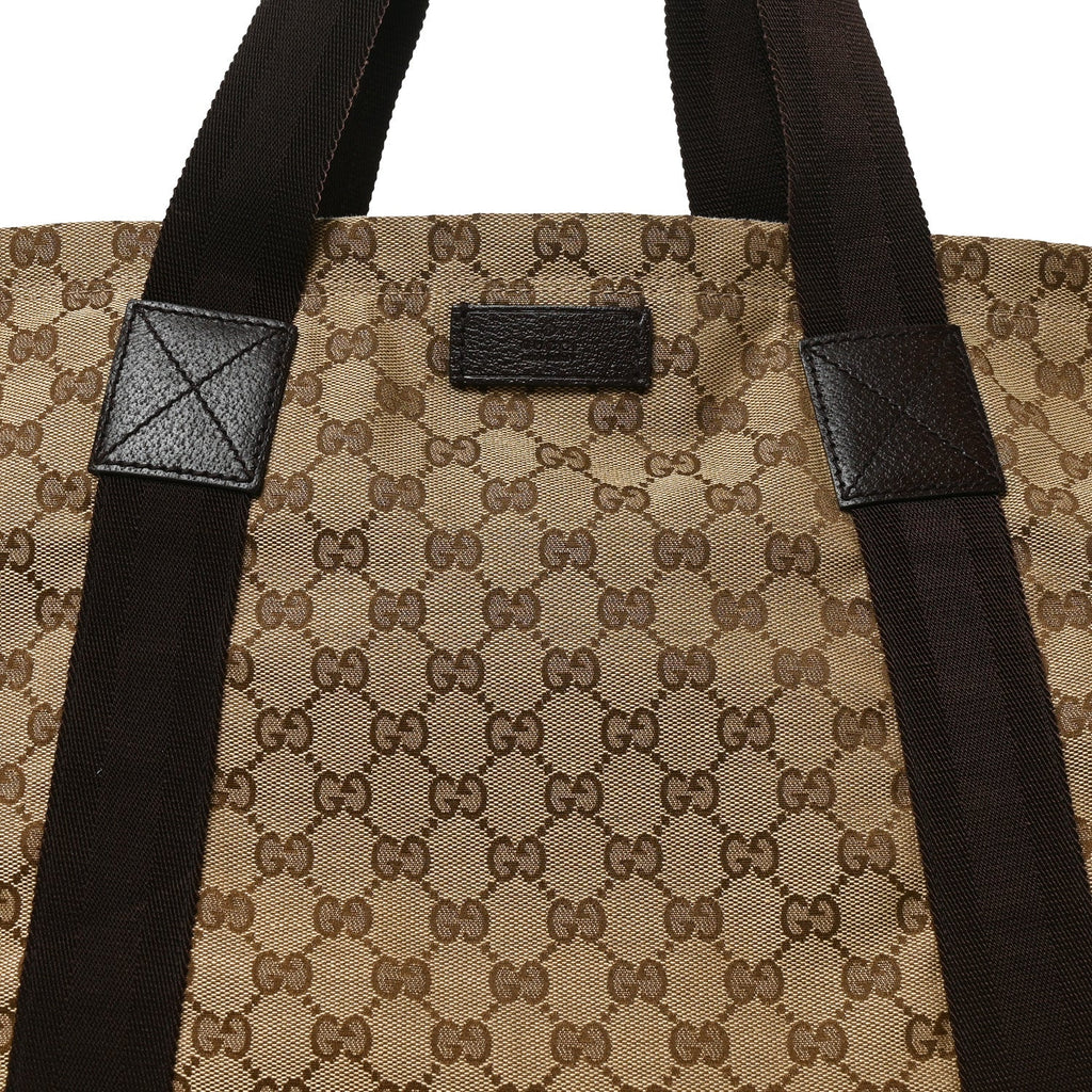 GG Monogram Medium Handle Vertical Tote Bag Dark Brown