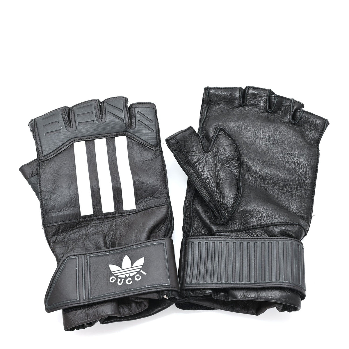 X ADIDAS Nappa Fingerless Short Gloves 8.5 S Black