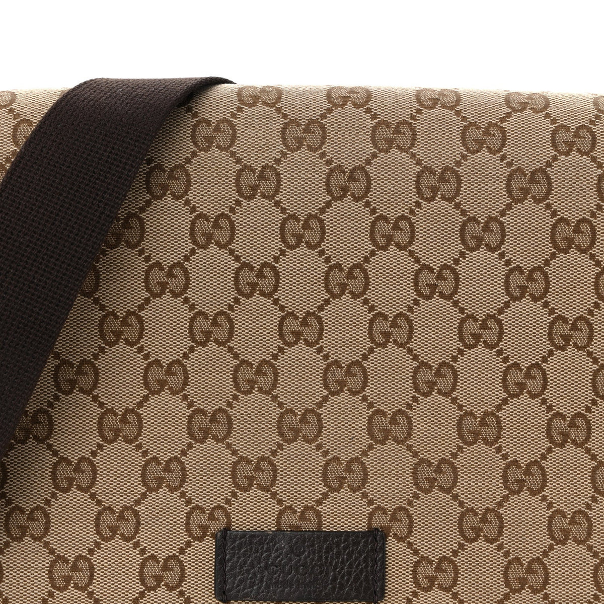 Monogram Flap Messenger Bag Beige Dark Brown