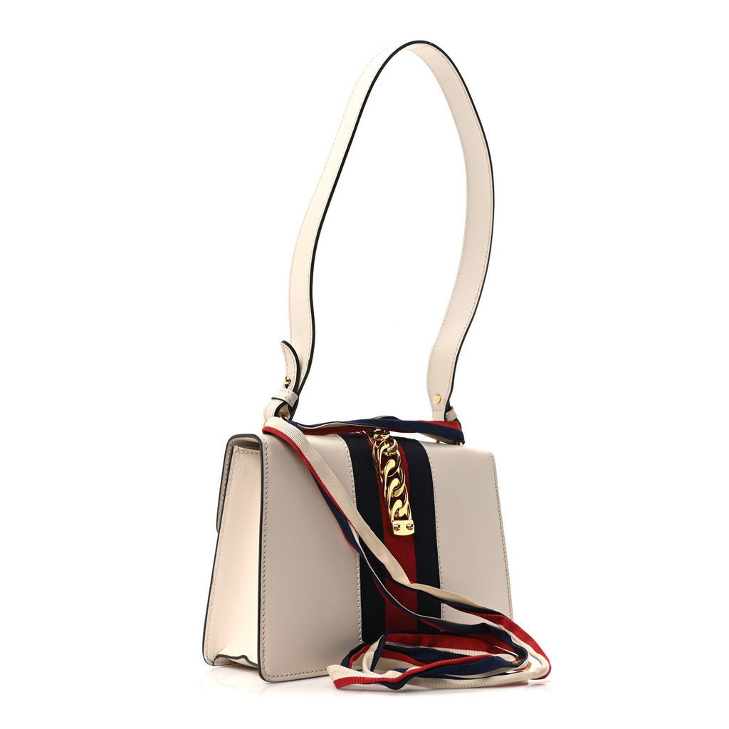 Calfskin Small Sylvie Shoulder Bag Off White
