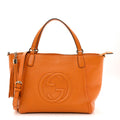 Pebbled Calfskin Small Soho Top Handle Bag Curcuma