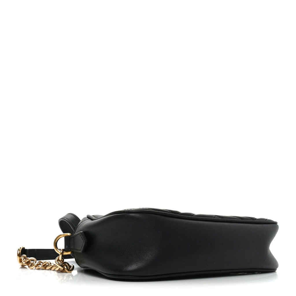 Calfskin Matelasse Small GG Marmont Chain Shoulder Bag Black