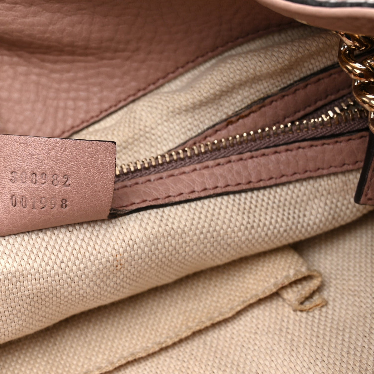 Pebbled Calfskin Medium Soho Chain Shoulder Bag Antique Rose