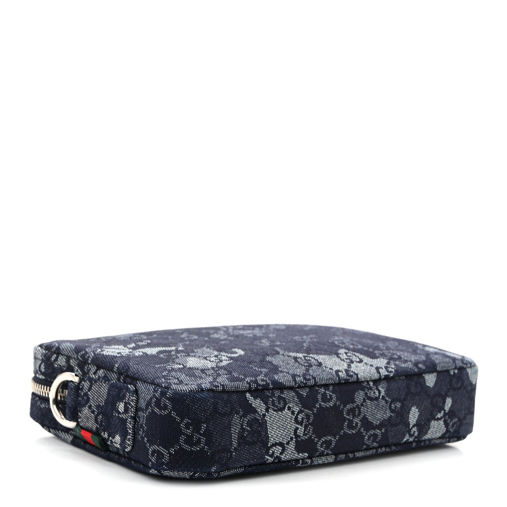 Denim GG Monogram Camouflage Small Crossbody Bag Blue