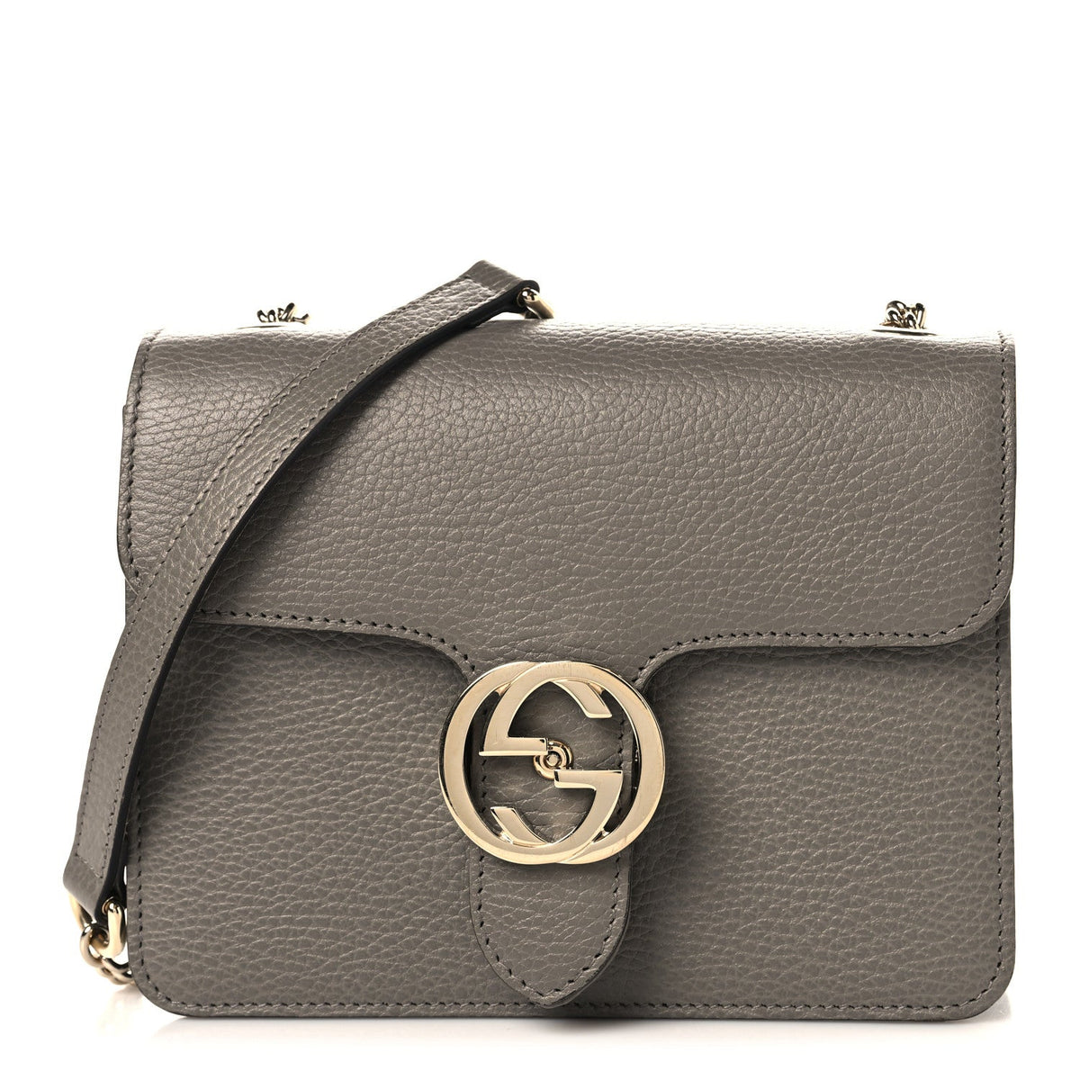 Dollar Calfskin Small Interlocking G Shoulder Bag Loess