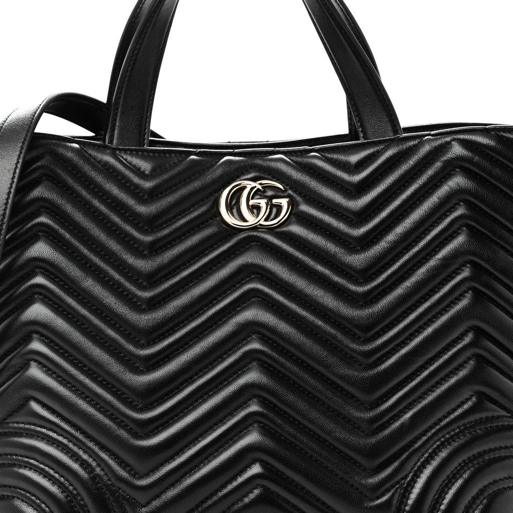 Lambskin Matelasse Medium GG Betty Tote Bag Black
