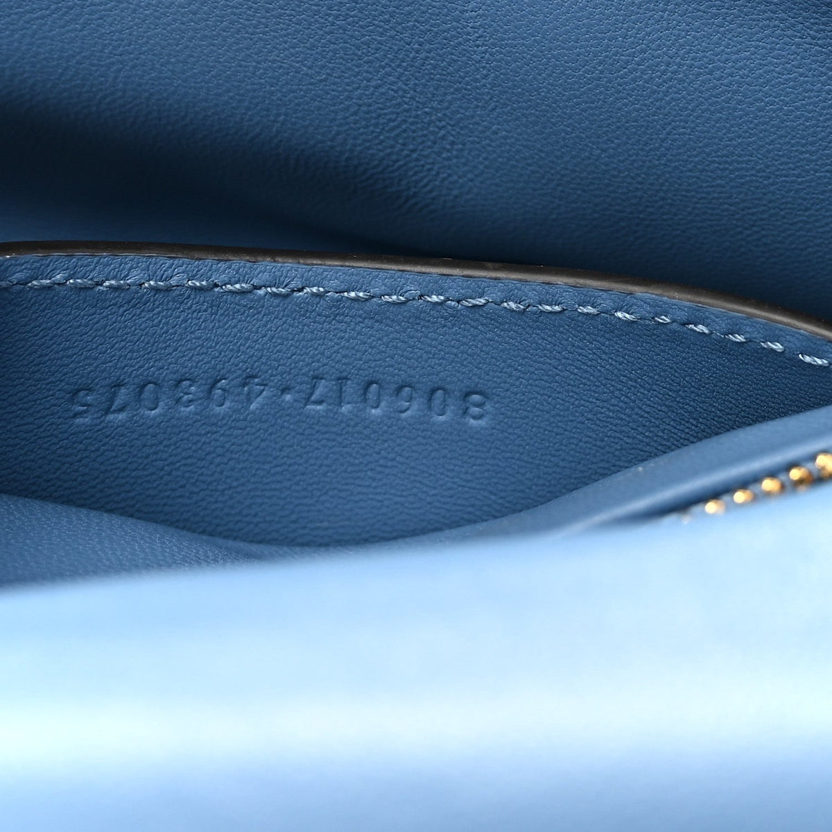 Lambskin Embossed Mini GG Milano Top Handle Shoulder Bag Blue