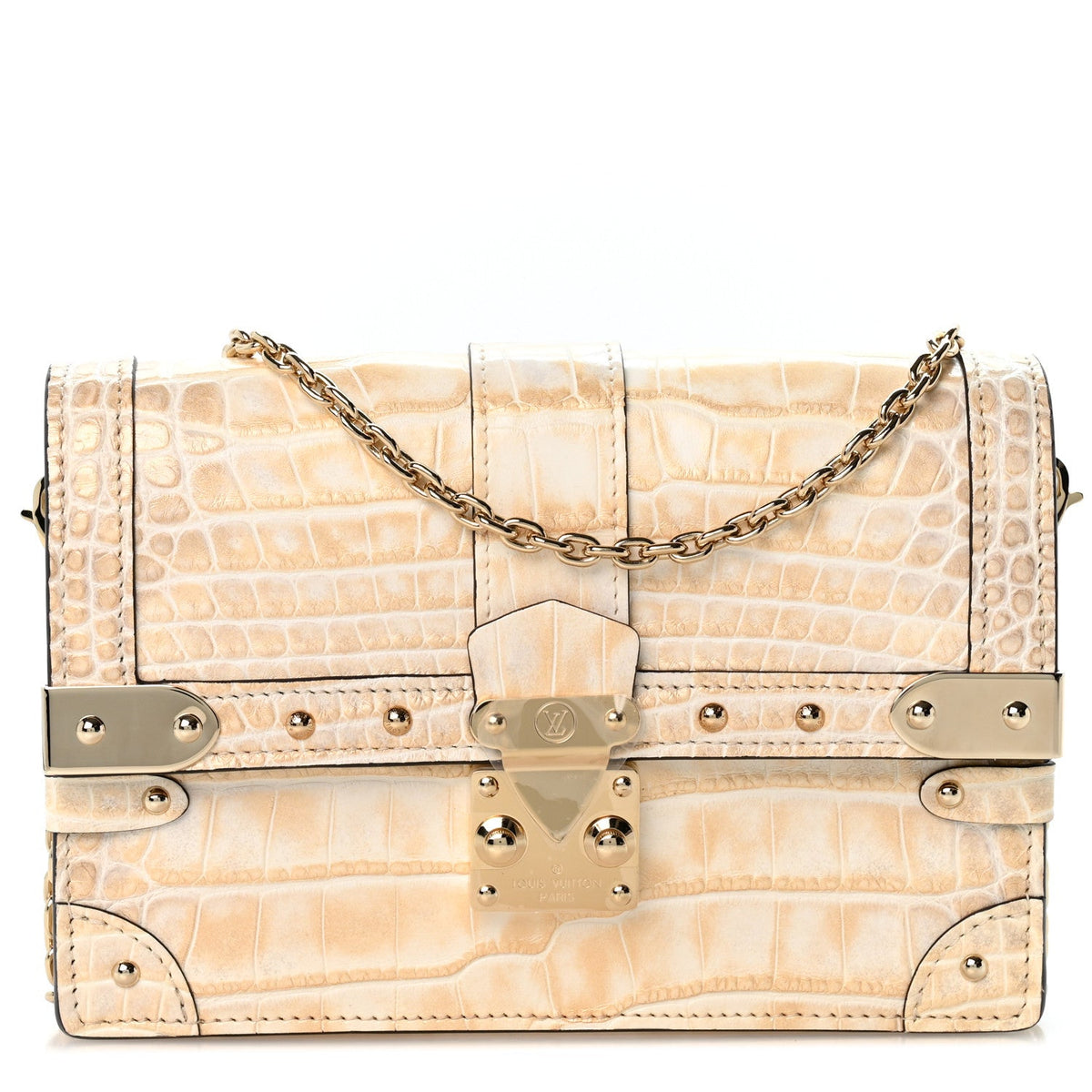 Alligator Trunk Chain Wallet Pearl