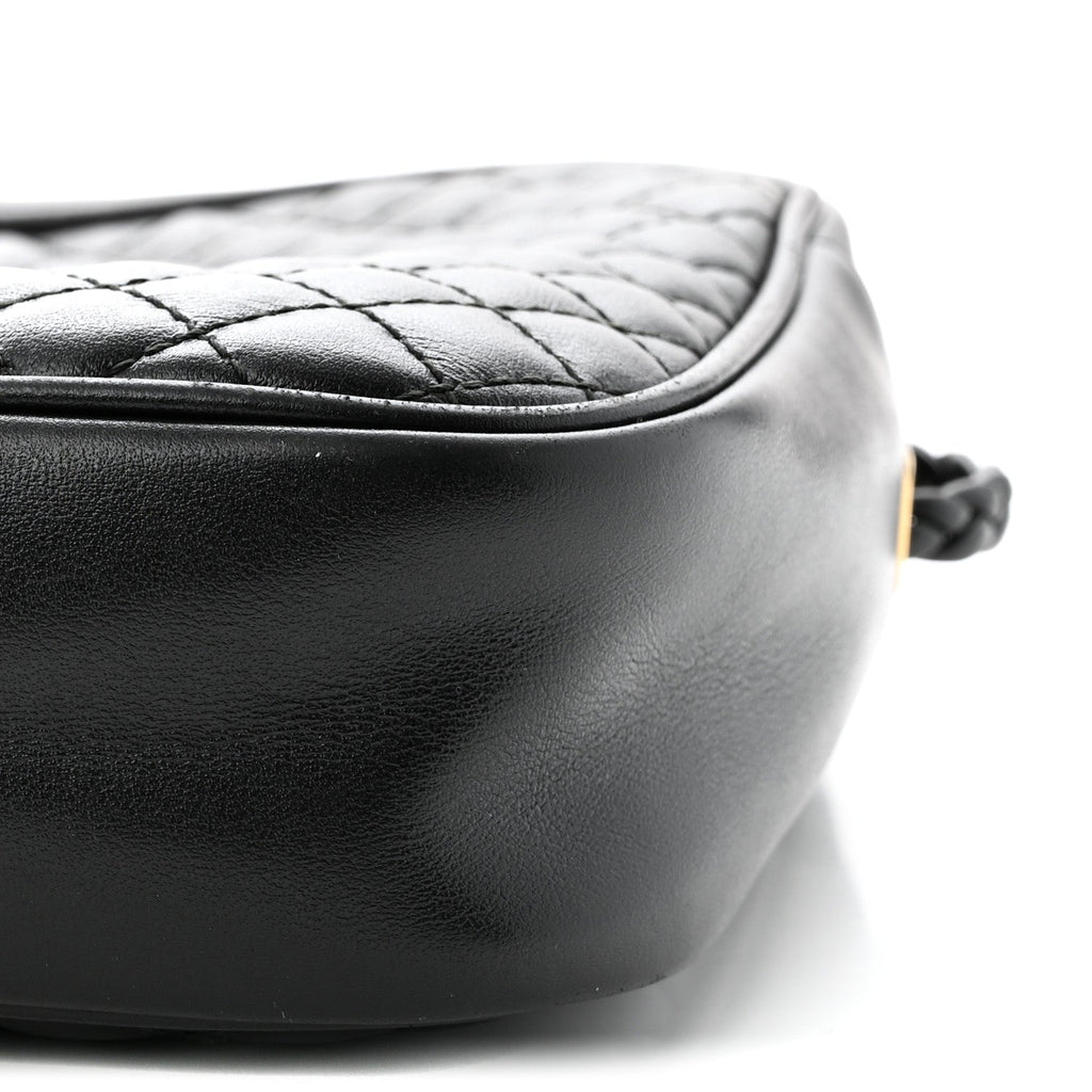 Calfskin Web Trapuntata Small GG Shoulder Bag Black