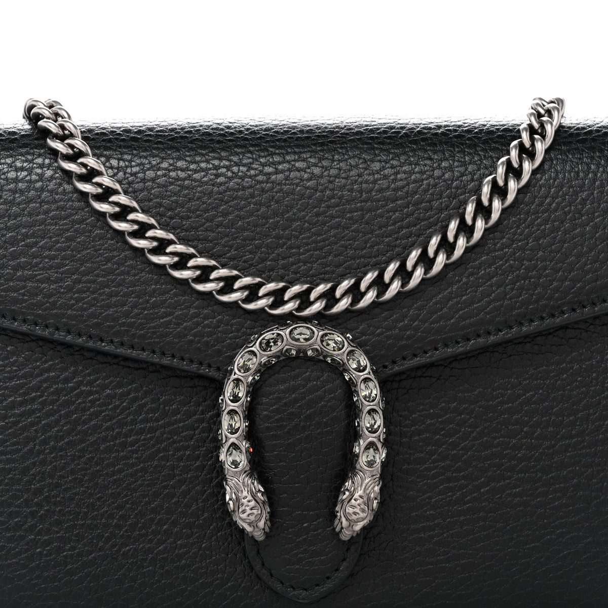 Calfskin Mini Dionysus Chain Wallet Black