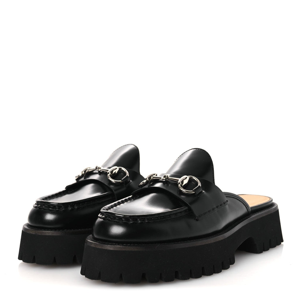 Cordovan Lux Womens Sylke Horsebit Platform Mules 37 Black