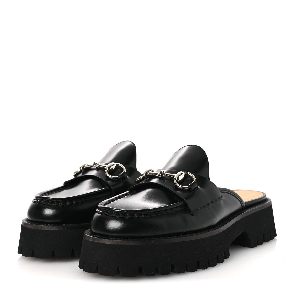 Cordovan Lux Womens Sylke Horsebit Platform Mules 37 Black