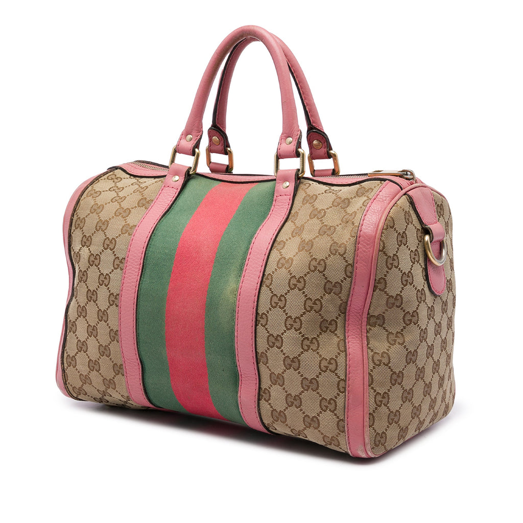 Vintage Web Boston Bag GG Canvas Medium