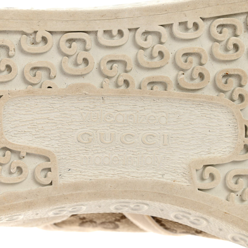 GG Monogram Suede Womens Low Top Sneakers 37 Beige Ebony Mystic White