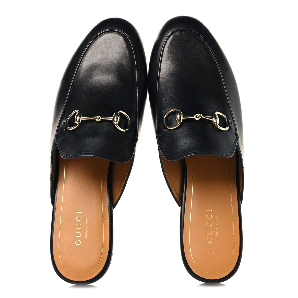 Calfskin Womens Princetown Slippers 37 Black