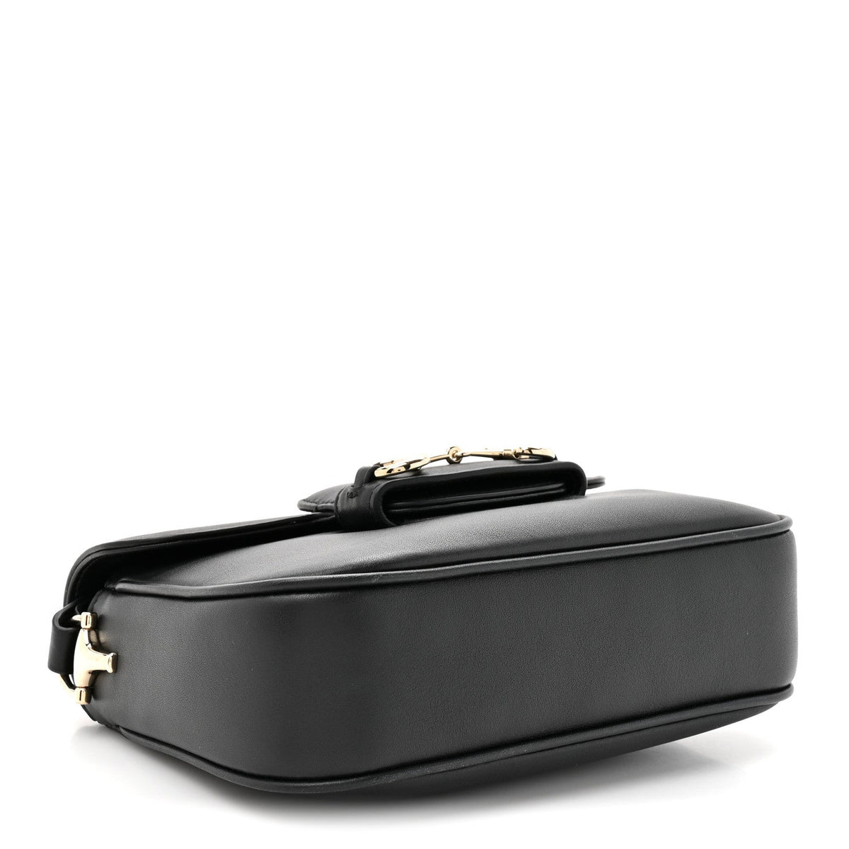 Arabella Calfskin Horsebit 1955 Soft Small Shoulder Bag Black