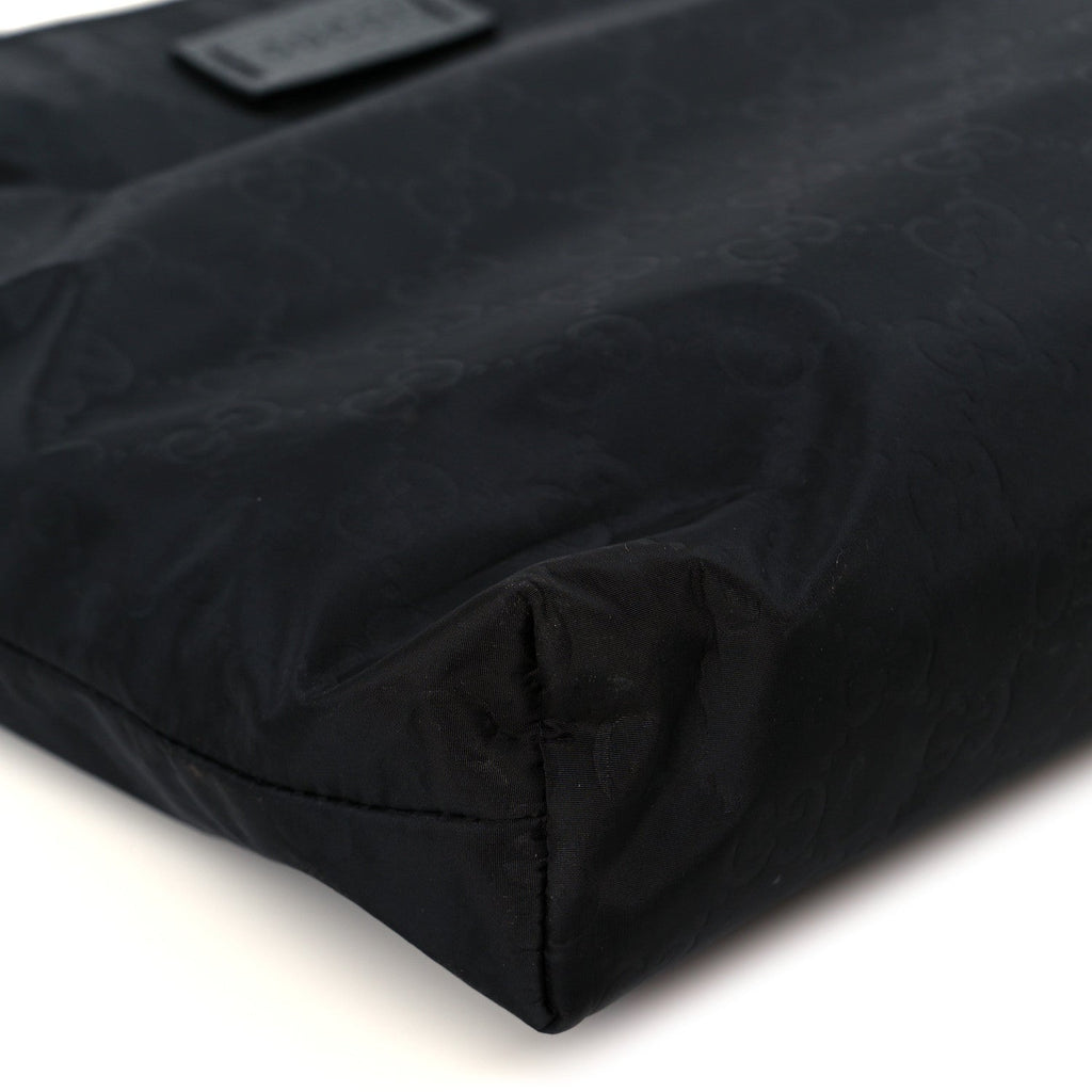 Nylon Monogram Dollar Calfskin Flat Messenger Bag Black