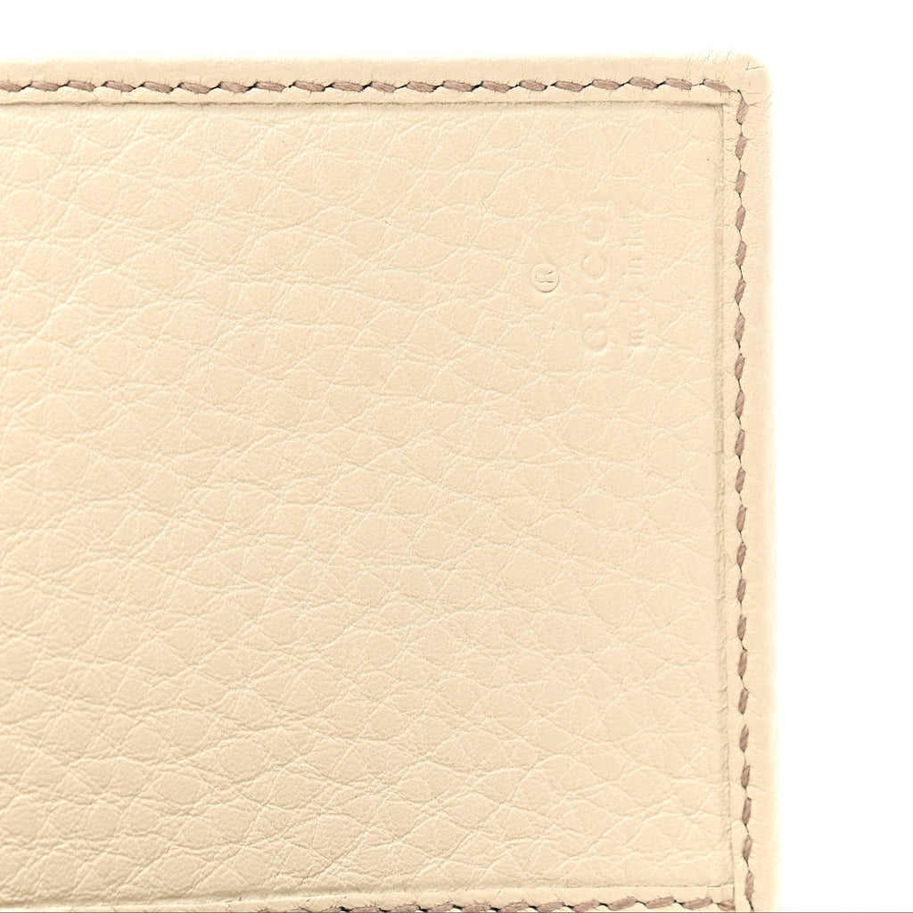 Pebbled Calfskin Large Soho Continental Wallet Off White
