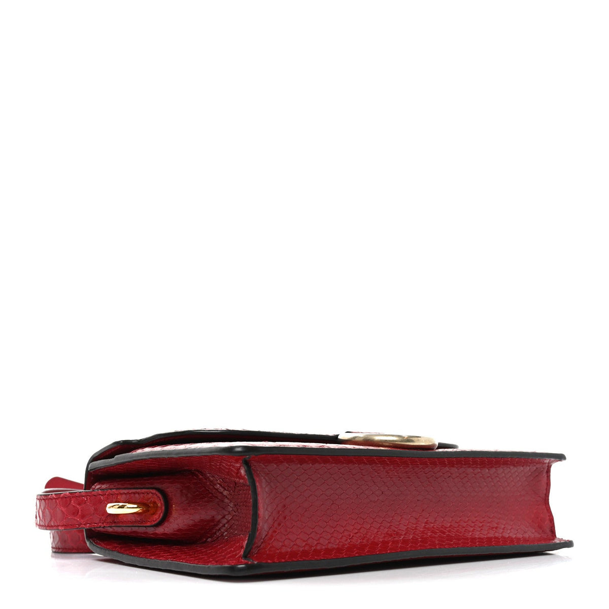 Snakeskin Small Torchon GG Ring Shoulder Bag Red