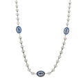 Sterling Silver Enamel Thin Interlocking G Necklace Blue