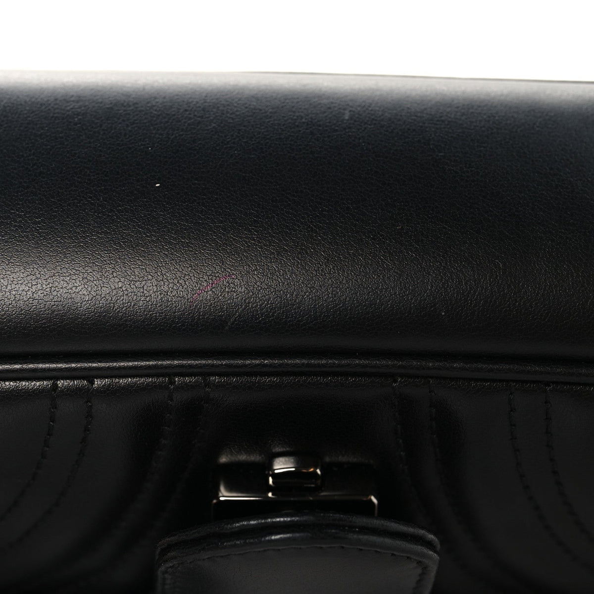 Calfskin Matelasse Monochrome Mini GG Marmont Shoulder Bag Black