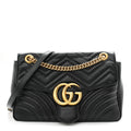 Calfskin Matelasse Medium GG Marmont Shoulder Bag Black