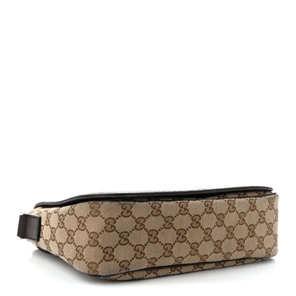 Monogram Flap Messenger Bag Beige Dark Brown