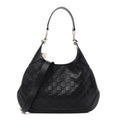 GG Calfskin Embossed B Medium Shoulder Bag Arabella Black